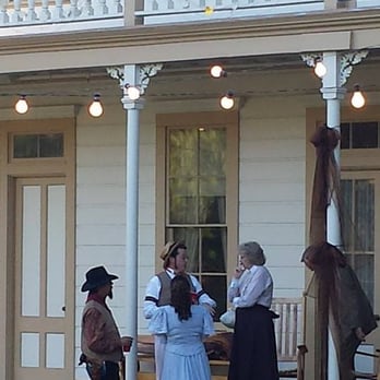 Stagecoach Inn Museum - Docents dressed up for an event, mingling on the porch - Museums Near Me - Newbury Park, California Stagecoach Inn Museum - Docents dressed up for an event, mingling on the porch - Museums Near Me - Newbury Park, California