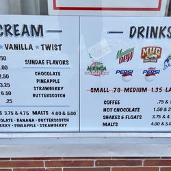 Fast Eddies Fried Chicken - Ice cream and drinks prices