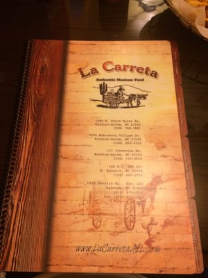 Menu photo 3 La Carreta Mexican Restaurant Raleigh, NC