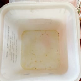 Dirty bucket silverware was delivered in. Dirty bucket silverware was delivered in.