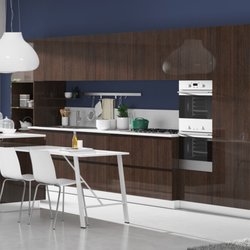 Home Kitchen Cabinets - Modern kitchen with acrylic doors.