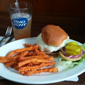 AJ'S Bar & Grill - Cheeseburger with sweet potatoes fries and customized pineapple/cranberry mix..$11!! Unbeatable!!! - Bars Near Me - Cortlandt Manor, New York