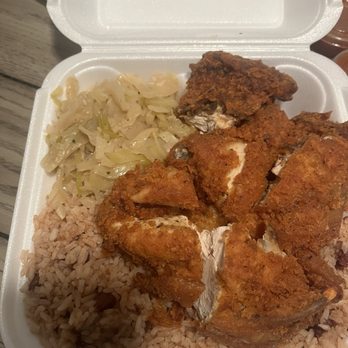 D&M Jamaican Cuisine - Large plate before the gravy - Caribbean Near Me - Stone Mountain, Georgia D&M Jamaican Cuisine - Large plate before the gravy - Caribbean Near Me - Stone Mountain, Georgia