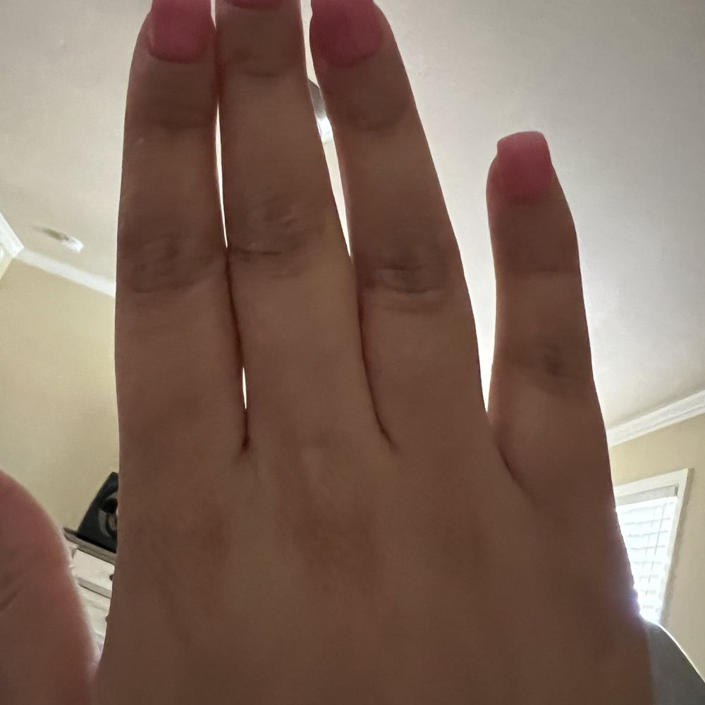 Bella Nails - The dip powder color I chose was pastel pink but they applied barbie pink. - Nail Salons Near Me - San Mateo, California