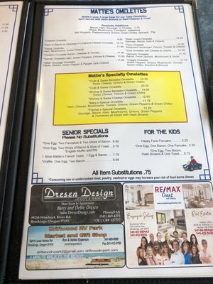 Menu photo 6 Mattie's Pancake House Brookings, OR Menu photo 6 Mattie's Pancake House Brookings, OR