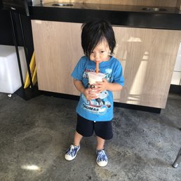 My toddler loves boba time. He's been asking for strawberry yogurt smoothie since he was 18 months old My toddler loves boba time. He's been asking for strawberry yogurt smoothie since he was 18 months old
