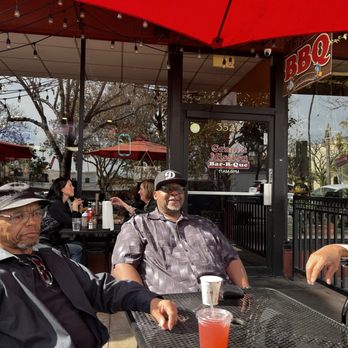 Gram's Mission BBQ - Patio seating out front. - Soul Food Near Me - Riverside, California