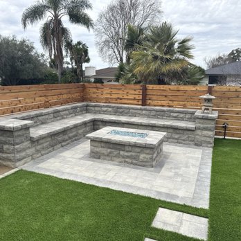 JH Landscaping & Construction - Bench and fire pit - Landscaping Near Me