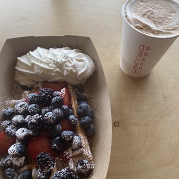 United Coffee - Mixed berry waffle and Cafe Miel - Coffee & Tea Near Me - Fort Wayne, Indiana