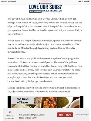Menu photo 3 Ezekiel's Tacos San Antonio, TX Menu photo 3 Ezekiel's Tacos San Antonio, TX