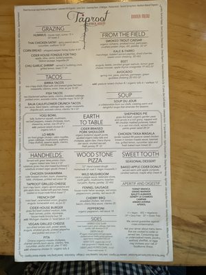Menu photo 1 Taproot Cider House Traverse City, MI