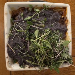 Zach's Bistro - Vegan Shepard's pie with lentil tempeh