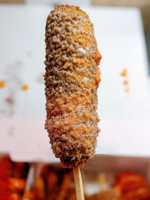 Two Hands Corn Dogs by null