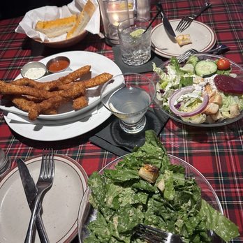 Tartan Room - Cesar salad, house salad, lemon drop martini, gjn&tonic, calamari and cheese breas - American Near Me - Orange, California Tartan Room - Cesar salad, house salad, lemon drop martini, gjn&tonic, calamari and cheese breas - American Near Me - Orange, California