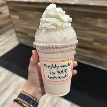 Farmer Boys - strawberry Shake with cookie pieces - Burgers Near Me - Baldwin Park, California
