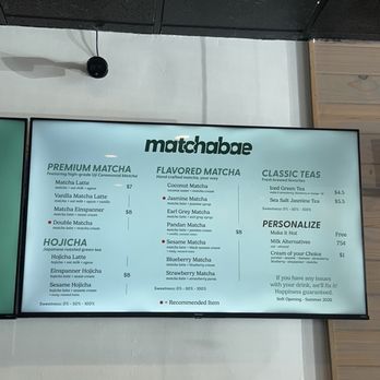 Matchabae - Drink Menu - Cafes Near Me - Lynnwood, Washington