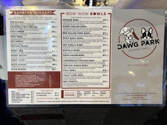 Menu photo 7 Dawg Park South Barrington, IL