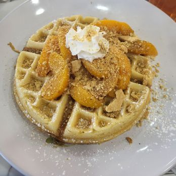 Blossoms Brunch Bar - Peaches & cream cobbler waffle - Breakfast & Brunch Near Me - Rahway, New Jersey Blossoms Brunch Bar - Peaches & cream cobbler waffle - Breakfast & Brunch Near Me - Rahway, New Jersey