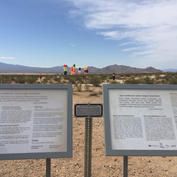 Seven Magic Mountains - At the dirt lot to park - Public Art Near Me - Las Vegas, Nevada Seven Magic Mountains - At the dirt lot to park - Public Art Near Me - Las Vegas, Nevada