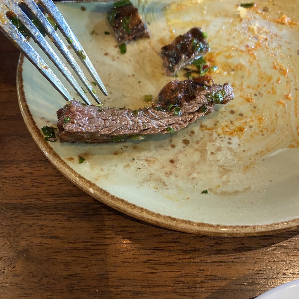 Gypsy Kitchen - Skirt steak that is supposed to be medium rare. Clearly is well done. - Spanish Near Me - Atlanta, Georgia Gypsy Kitchen - Skirt steak that is supposed to be medium rare. Clearly is well done. - Spanish Near Me - Atlanta, Georgia
