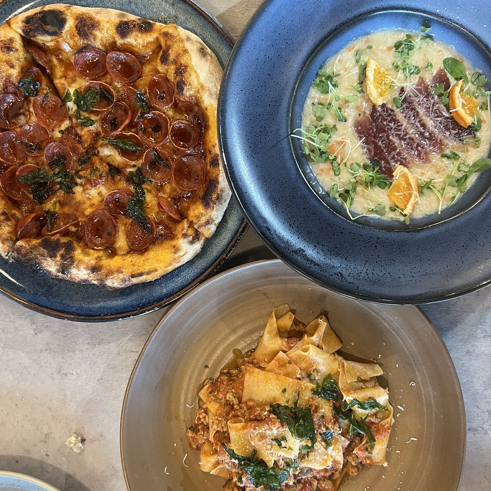 LB Eatery & Wine - Pepperoni pizza with hot honey, risotto with duck prosciutto, pappardelle with sausage - Breakfast & Brunch Near Me - Pembroke Pines, Florida LB Eatery & Wine - Pepperoni pizza with hot honey, risotto with duck prosciutto, pappardelle with sausage - Breakfast & Brunch Near Me - Pembroke Pines, Florida