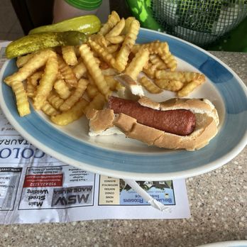 Blue Colony Diner - Hot dog with fries - Diners Near Me - Newtown, Connecticut