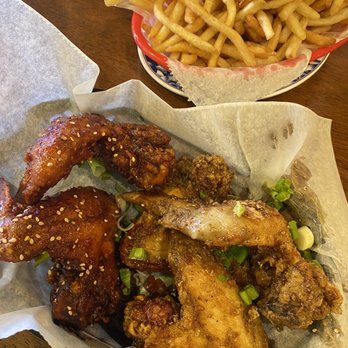 Crisp - Seoul Sassy and Crisp BBQ wings with a side of fries - Korean Near Me - Chicago, Illinois Crisp - Seoul Sassy and Crisp BBQ wings with a side of fries - Korean Near Me - Chicago, Illinois