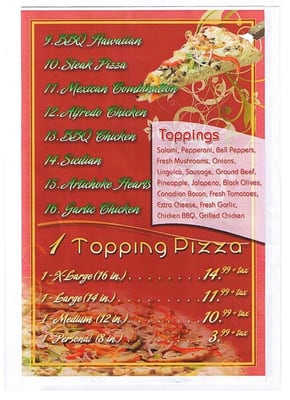 Menu photo 7 Fast Express Pizza & Pasta San Jose, CA Menu photo 7 Fast Express Pizza & Pasta San Jose, CA