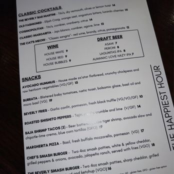 Beverly Bar - Menu - Wine Bars Near Me - Beverly Hills, California