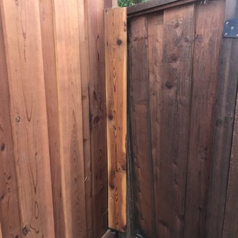Borg Fence - Random board they nailed in to fill a gap between new fence and existing gate - Fences & Gates Near Me - Livermore, California