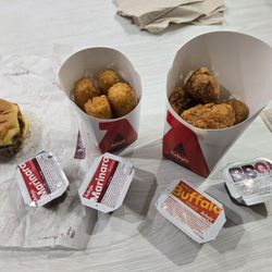 Arby's - Beautiful display of fried food. Cheap with their app deals. This pic was about $4.30