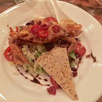 St. Eve's Restaurant - Soft shell crab on a Caesar salad with parmesan Tuile. - New American Near Me - Ho-Ho-Kus, New Jersey