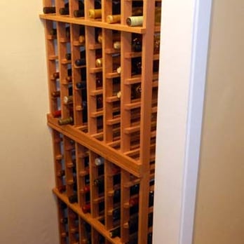 Wine Cellar Innovations - two stacked half-height designer series in all-heart redwood - Interior Design Near Me - Cincinnati, Ohio