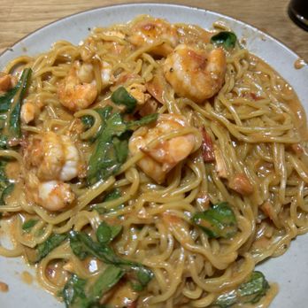 Ayan - Mongolian Noodles w/ Salmon, Shrimp and Spinach - Ramen Near Me - Redondo Beach, California Ayan - Mongolian Noodles w/ Salmon, Shrimp and Spinach - Ramen Near Me - Redondo Beach, California