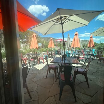 Jambo Bobcat Bite - Patio dining. - New Mexican Cuisine Near Me - Santa Fe, New Mexico