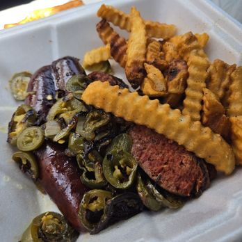 DJ's Kitchen - Tasty links but too dry - Salad Near Me - Galveston, Texas DJ's Kitchen - Tasty links but too dry - Salad Near Me - Galveston, Texas