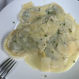 Lobster Over Homemade Spinach Ravioli