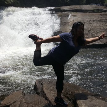 DuPont State Forest - Dancer's Pose at Triple Falls - Hiking Near Me - Cedar Mountain, North Carolina