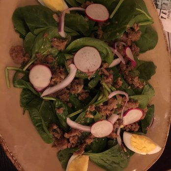 Temazcal Tequila Cantina - $14 spinach salad. Missing the sweet potato, garbanzo beans and pepitas - Mexican Near Me - Framingham, Massachusetts Temazcal Tequila Cantina - $14 spinach salad. Missing the sweet potato, garbanzo beans and pepitas - Mexican Near Me - Framingham, Massachusetts