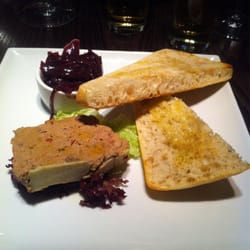 Zaza - Wild mushroom & chicken liver pâté with toasted ciabatta bread & red onion marmalade