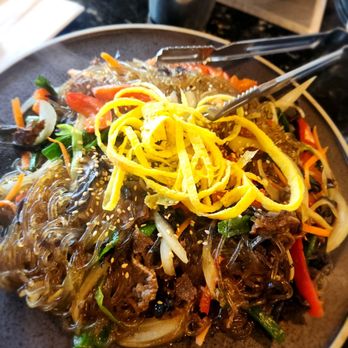 Buga Korean BBQ - Noodle Entree with beef - Barbeque Near Me - San Diego, California Buga Korean BBQ - Noodle Entree with beef - Barbeque Near Me - San Diego, California