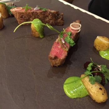 Metamorfosi - Ibercio pork with a prune and chipotle chutney served with potatoes and roasted seaweed. Follow us on Instagram: pantryno7 - Italian Near Me - Rome, RM