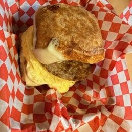 Tastey breakfast sandwich (he rated it a 7/10) Tastey breakfast sandwich (he rated it a 7/10)