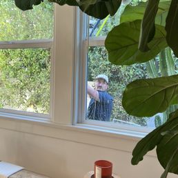 The owner cleaning our windows and did a fabulous job