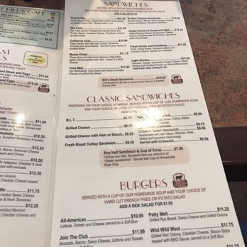 Bill's Cafe - Menu - American Near Me - San Jose, California
