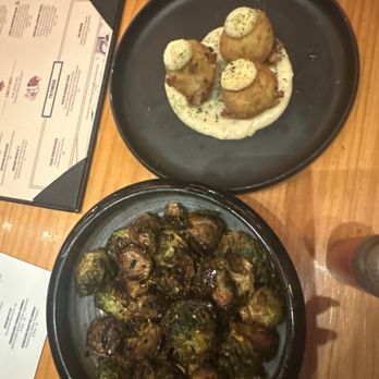 Yokai Izakaya - Crispy ume brussel sprouts and sweet corn croquette - Japanese Near Me - Vaughan, Ontario Yokai Izakaya - Crispy ume brussel sprouts and sweet corn croquette - Japanese Near Me - Vaughan, Ontario