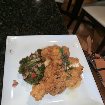 Lucille's - Braised Collard Greens with Fried Chicken - New American Near Me - Houston, Texas Lucille's - Braised Collard Greens with Fried Chicken - New American Near Me - Houston, Texas