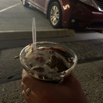 Leduc's Frozen Custard - Turtle Sundae on a warm summer night. - Ice Cream & Frozen Yogurt Near Me - Wales, Wisconsin