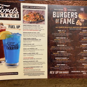 Ford's Garage Dearborn - Menu - Burgers Near Me - Dearborn, Michigan Ford's Garage Dearborn - Menu - Burgers Near Me - Dearborn, Michigan