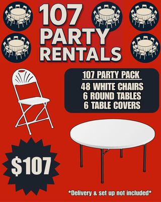 107 PARTY RENTALS - Updated November 2025 - Request a Quote - PO Box ...